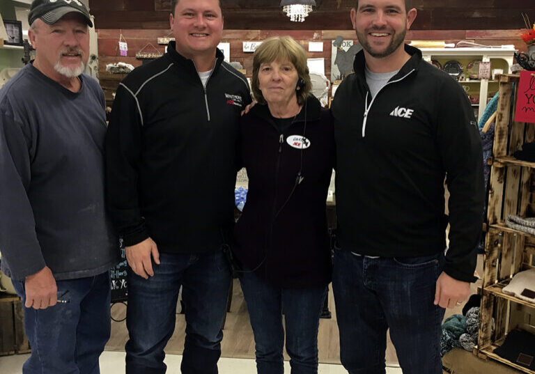 Mike Cripe, Michael Cripe, Barb Bender, and David Cripe of Whitmore Ace Hardware embody the company’s commitment to service. 