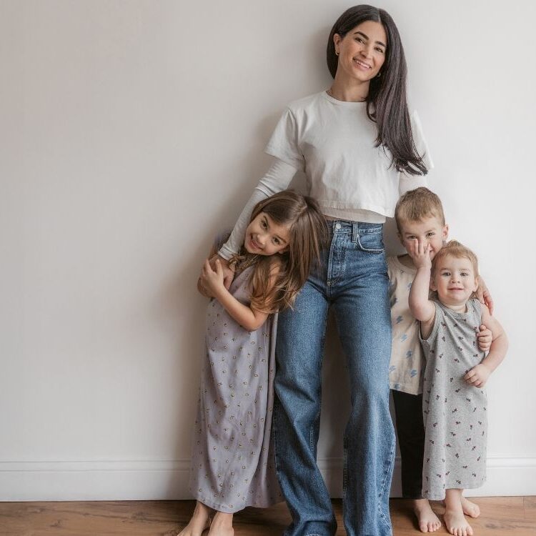 Gemma Korus 
and the inspiration for her children’s clothing line: 
Bari (6), Leo (3), and Yara (2). <br><i>Photo courtesy of Summer Brader photography</i>